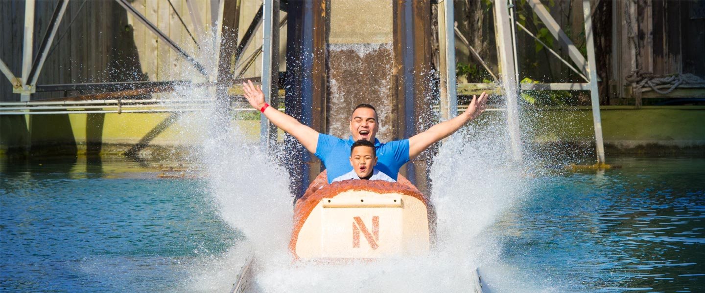 Top 10 Things to Do in Auckland with Kids featured by top family travel blogger, Marcie in Mommyland: https://rainbowsend.co.nz/heros/_page/hero-log-flume.jpg