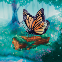 Butterfly On Log No Text 1080X1080