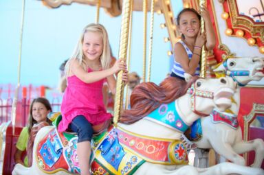 Girl on carousel