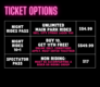 Night Rides Ticket Options 1